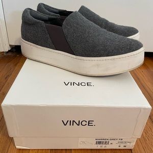 Gray flannel Vince platform sneakers